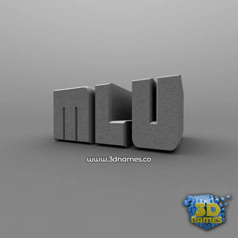 mlu in Solid Grey style - 3D name wallpaper