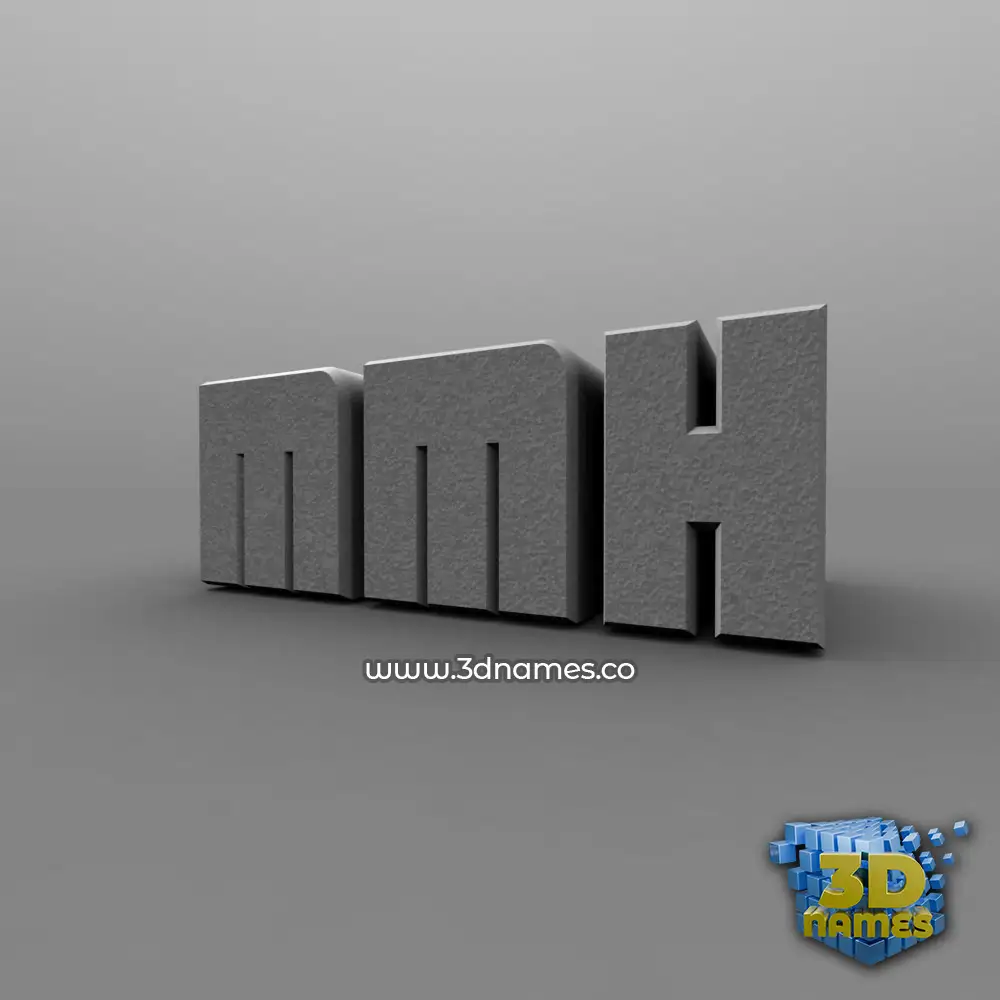mmh in Solid Grey style - 3D name wallpaper