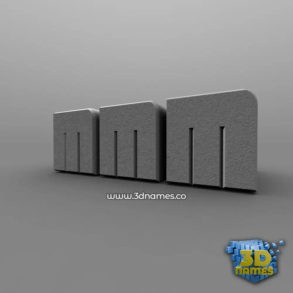 mmm in Solid Grey style - 3D name wallpaper