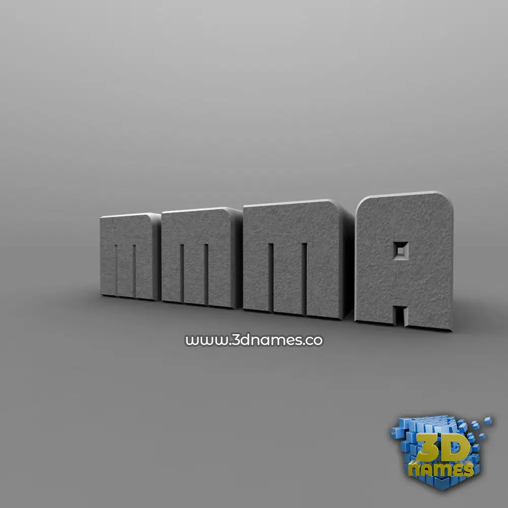 mmma in Solid Grey style - 3D name wallpaper