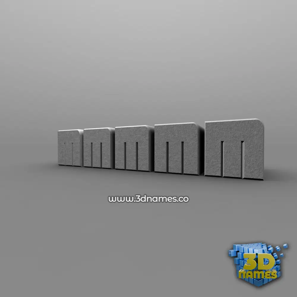 mmmmm in Solid Grey style - 3D name wallpaper