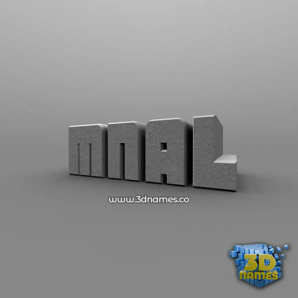 mnal in Solid Grey style - 3D name wallpaper
