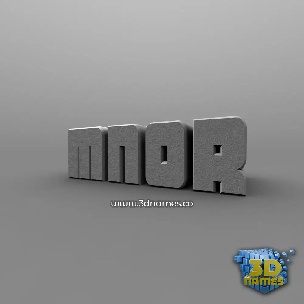 mnor in Solid Grey style - 3D name wallpaper