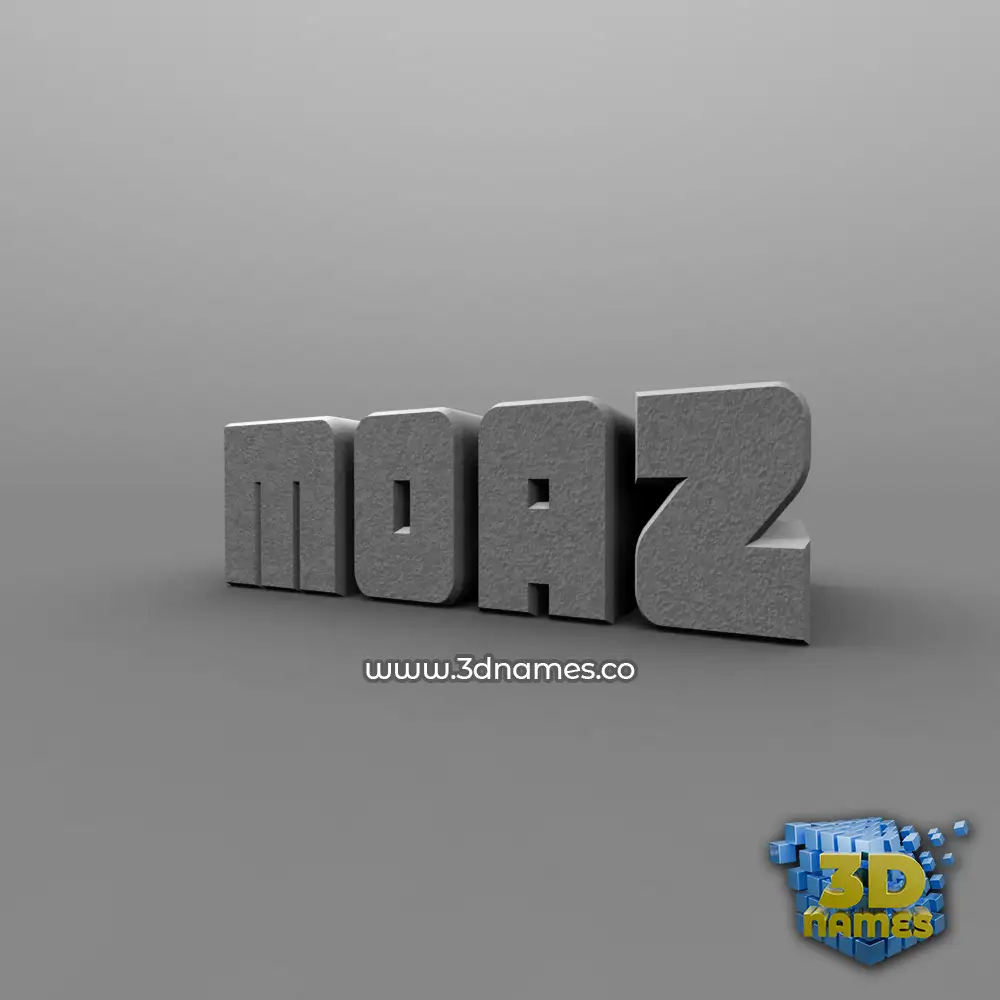 moaz in Solid Grey style - 3D name wallpaper