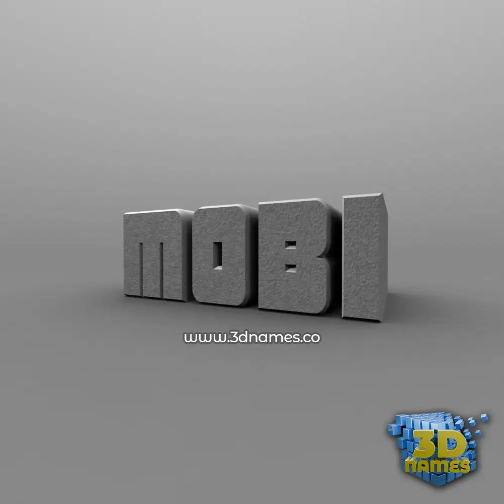 mobi in Solid Grey style - 3D name wallpaper