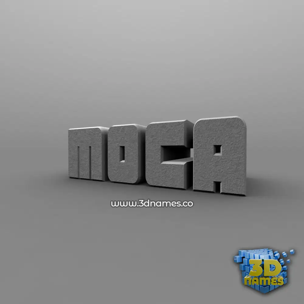 moca in Solid Grey style - 3D name wallpaper