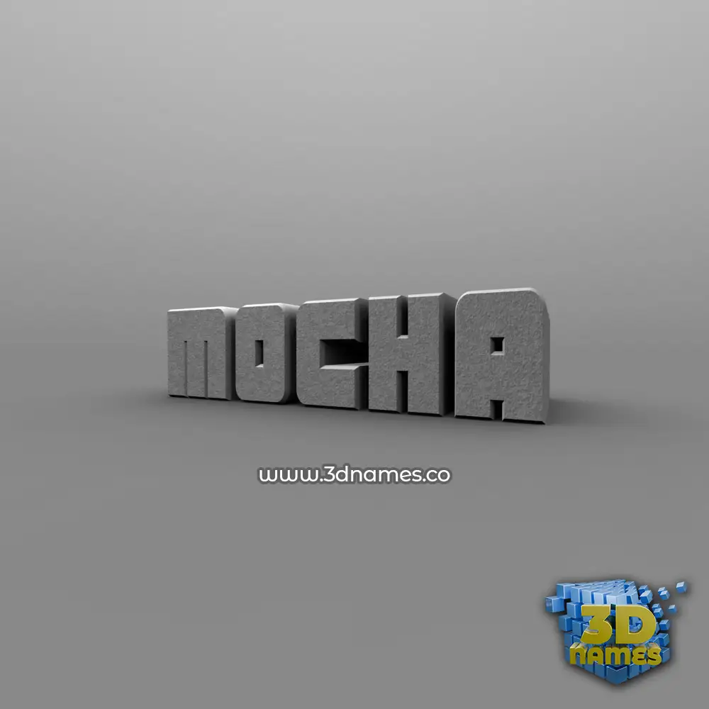 mocha in Solid Grey style - 3D name wallpaper