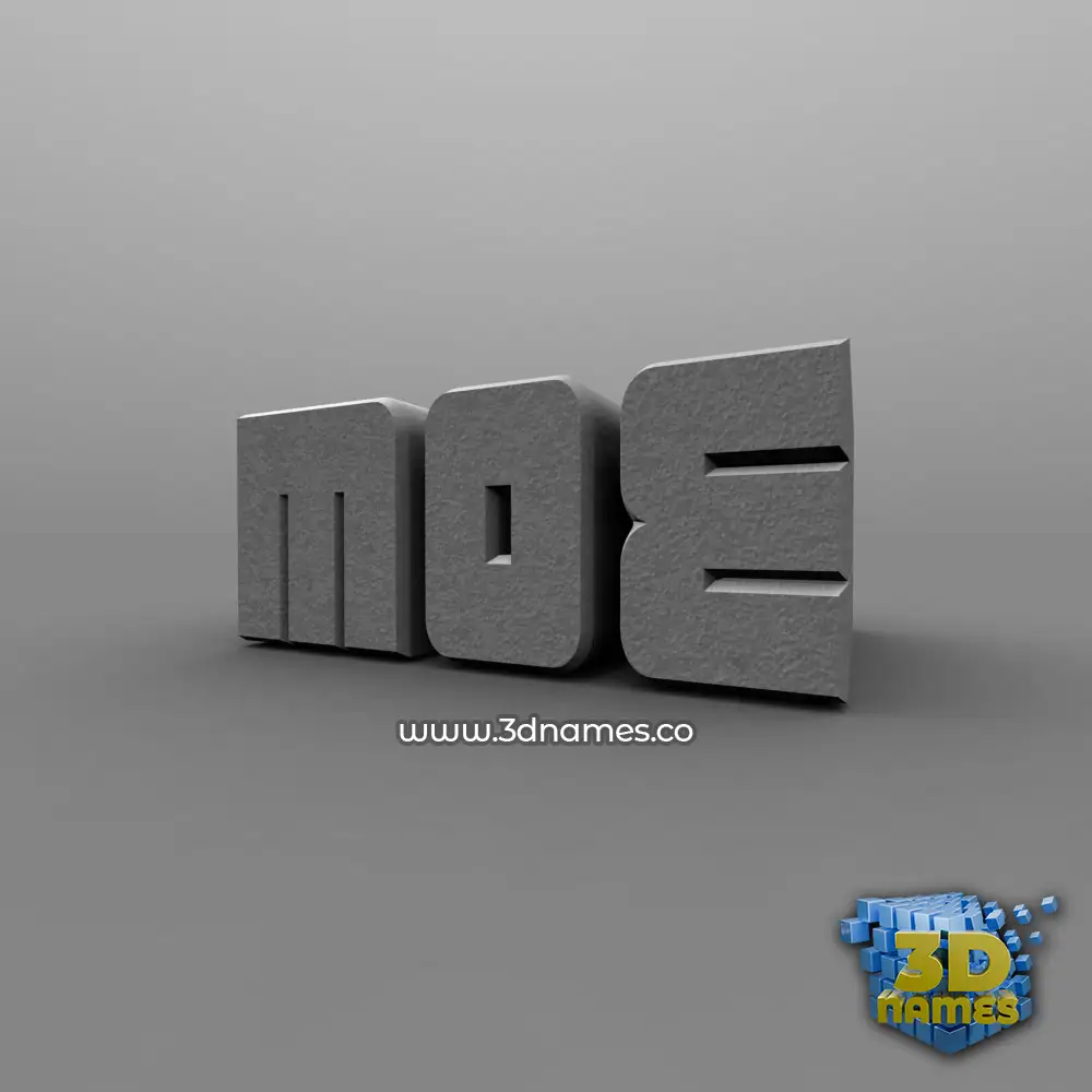 moe in Solid Grey style - 3D name wallpaper