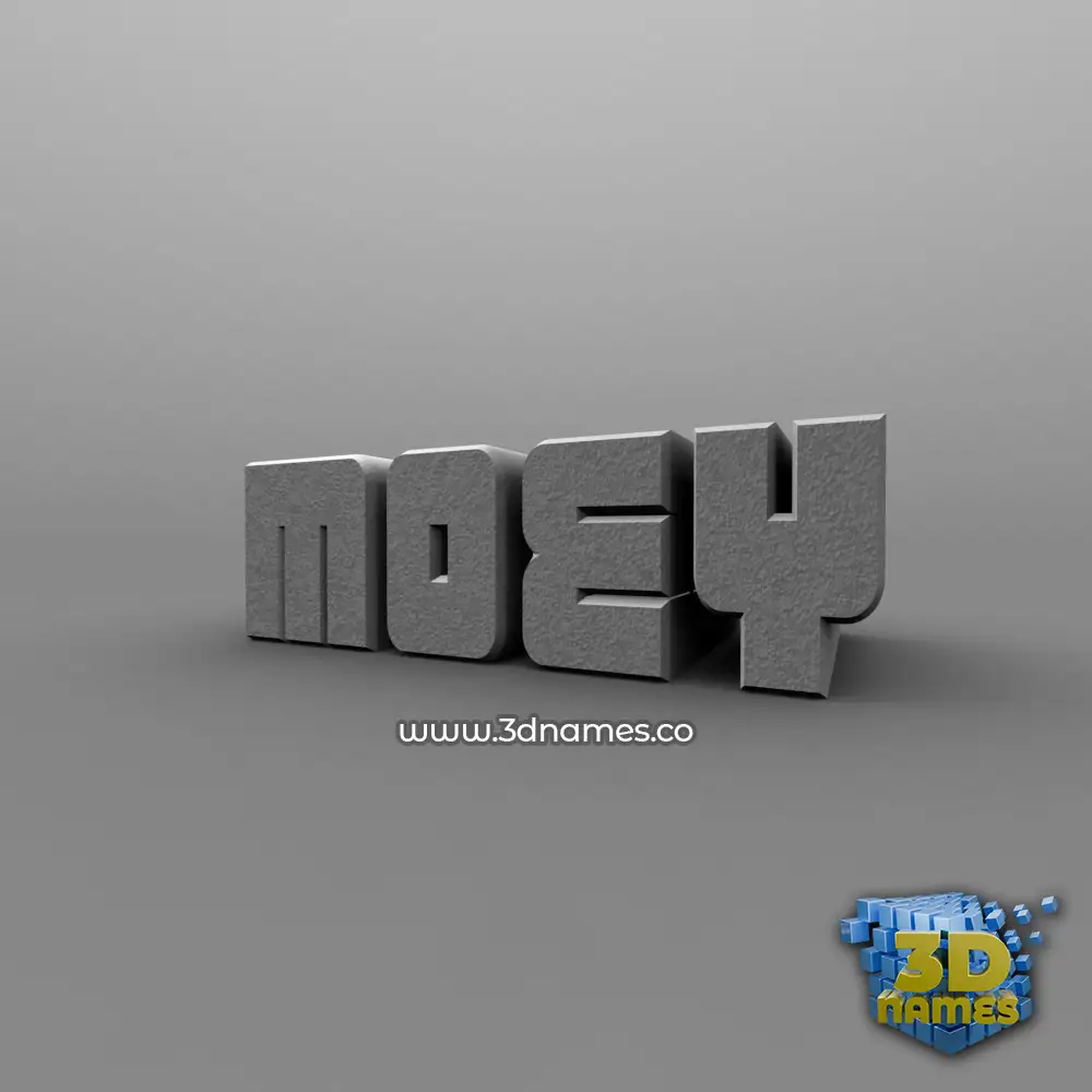 moey in Solid Grey style - 3D name wallpaper