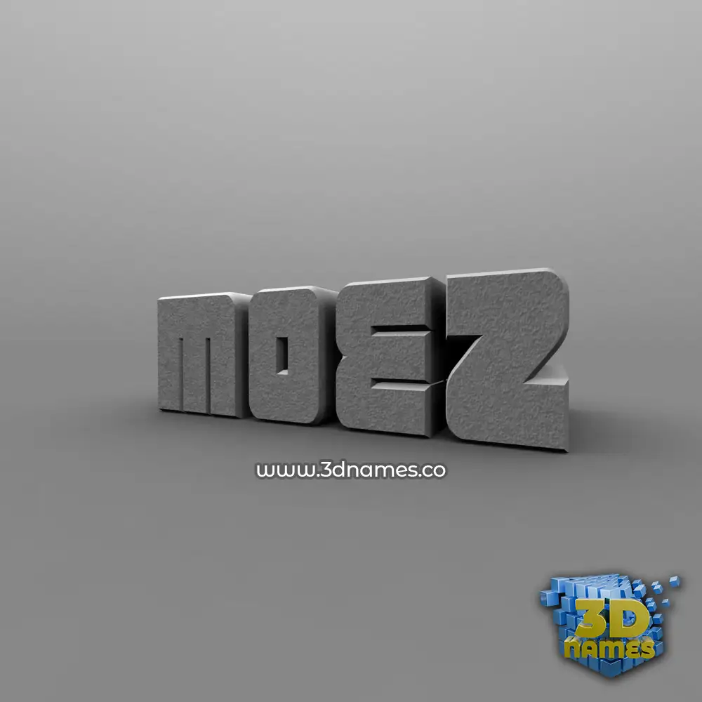 moez in Solid Grey style - 3D name wallpaper
