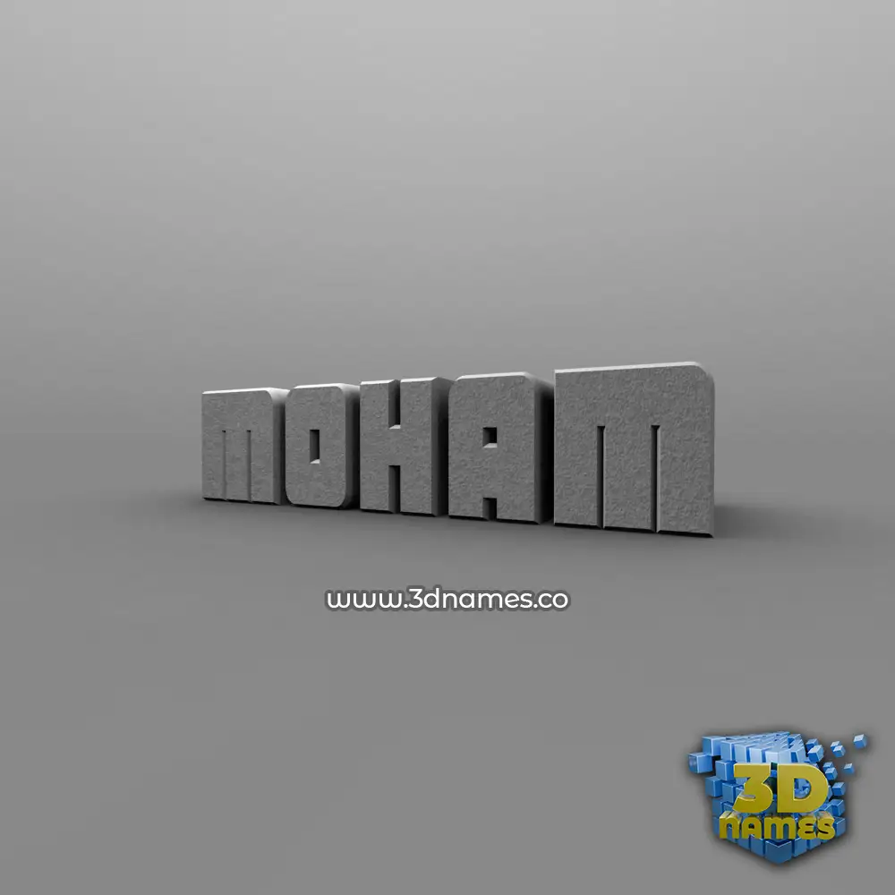 moham in Solid Grey style - 3D name wallpaper