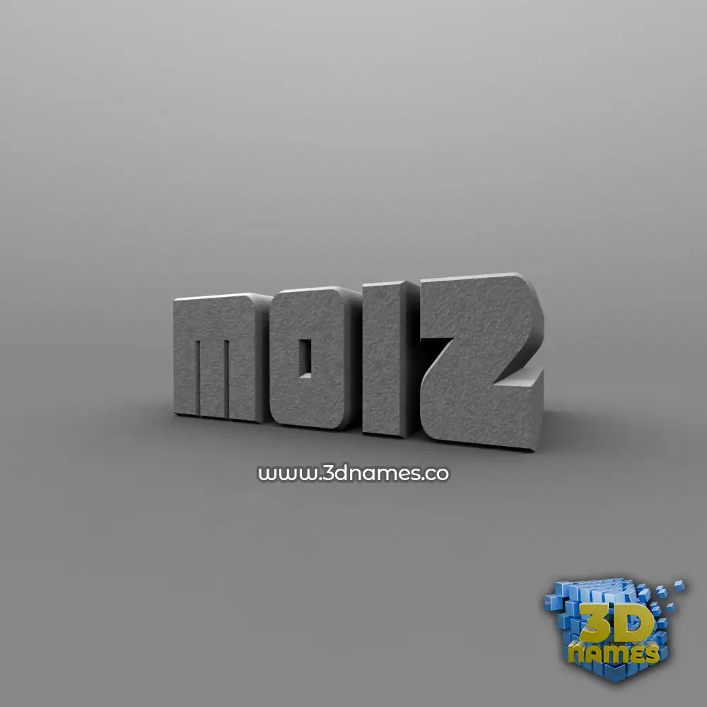 moiz in Solid Grey style - 3D name wallpaper