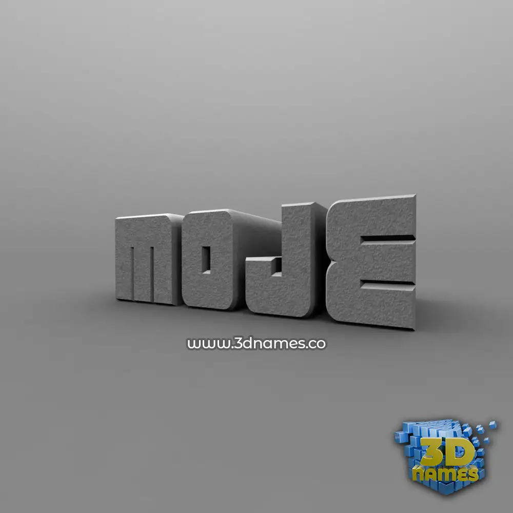 moje in Solid Grey style - 3D name wallpaper