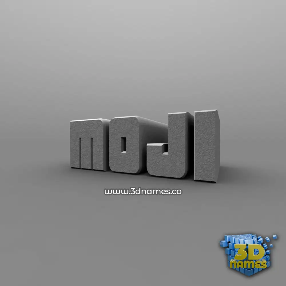 moji in Solid Grey style - 3D name wallpaper
