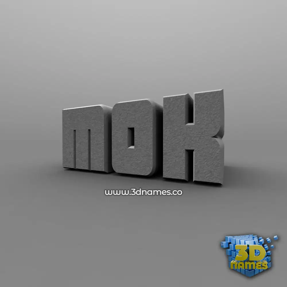mok in Solid Grey style - 3D name wallpaper