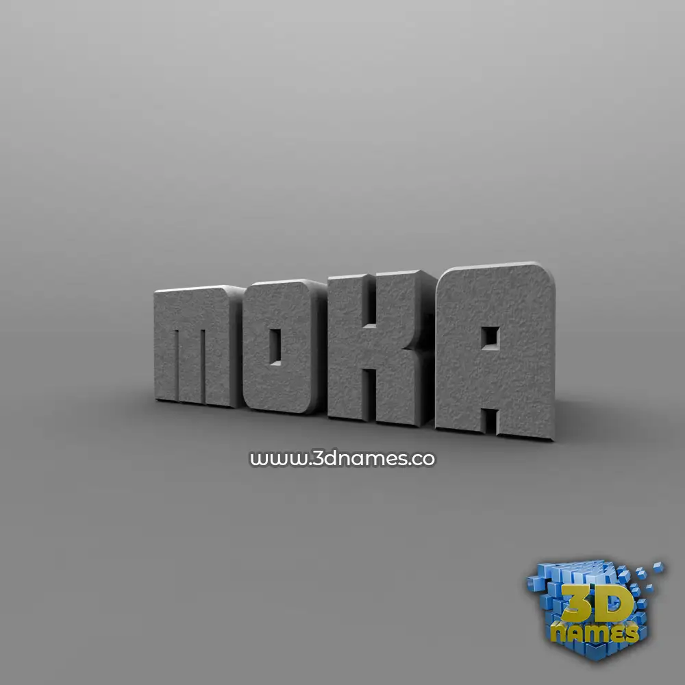 moka in Solid Grey style - 3D name wallpaper