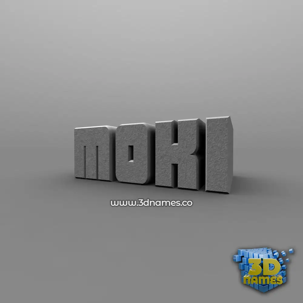 moki in Solid Grey style - 3D name wallpaper