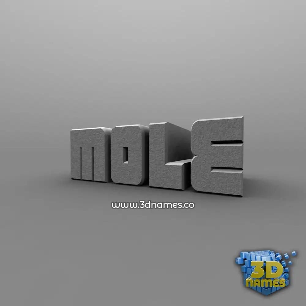 mole in Solid Grey style - 3D name wallpaper
