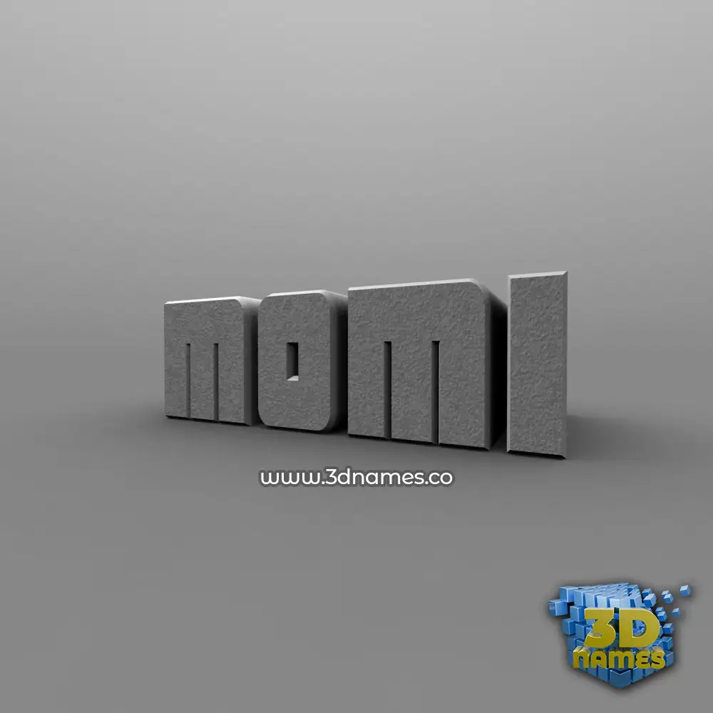 momi in Solid Grey style - 3D name wallpaper