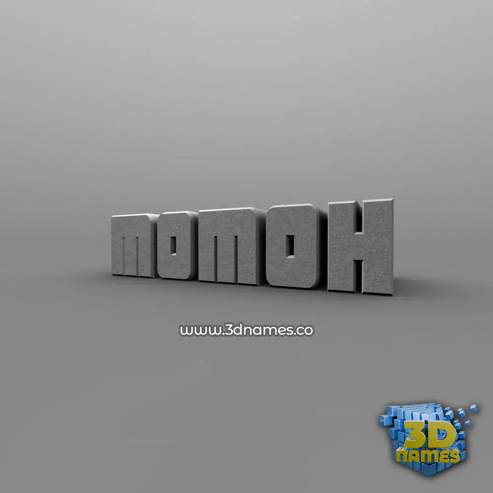 momoh in Solid Grey style - 3D name wallpaper