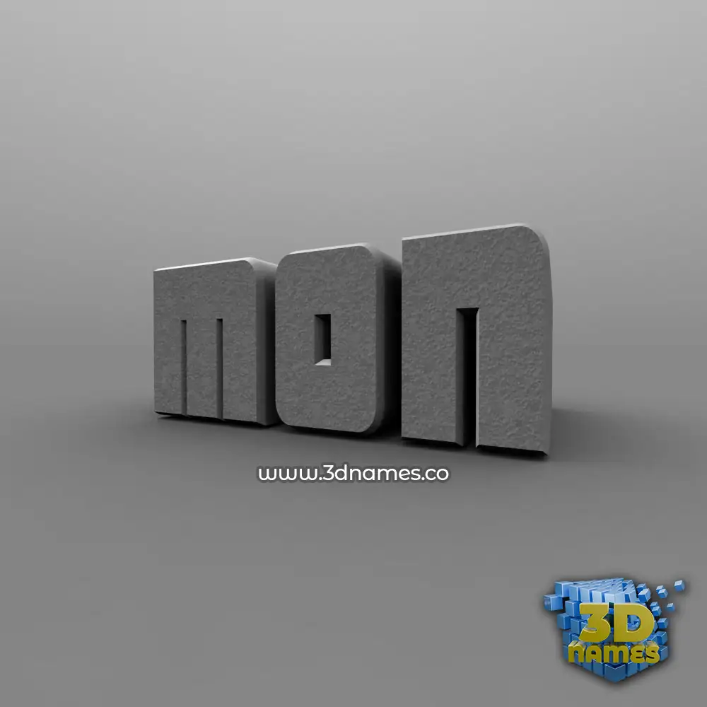 mon in Solid Grey style - 3D name wallpaper