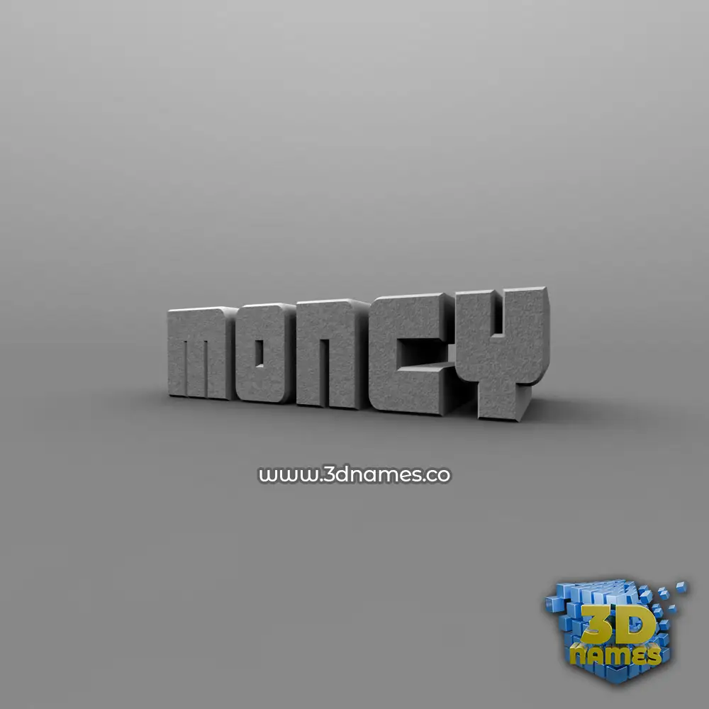 moncy in Solid Grey style - 3D name wallpaper
