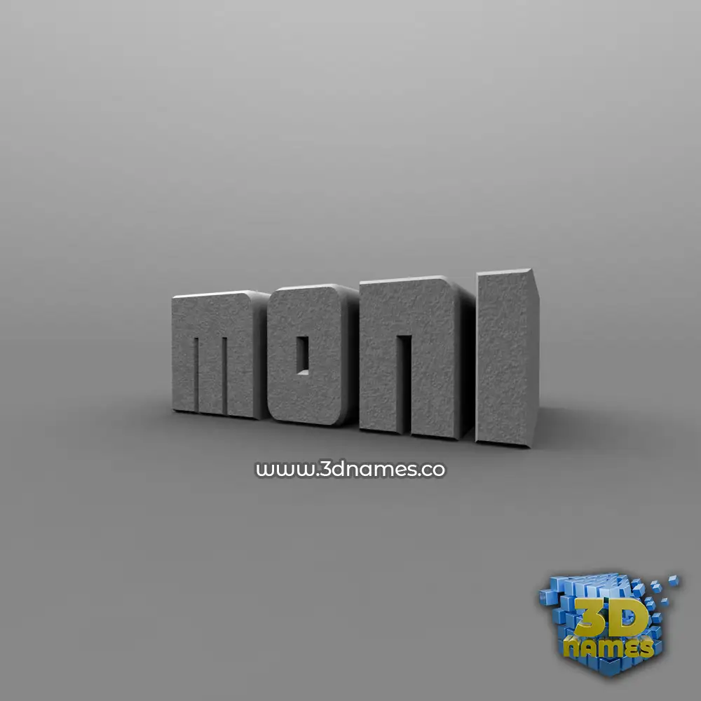 moni in Solid Grey style - 3D name wallpaper