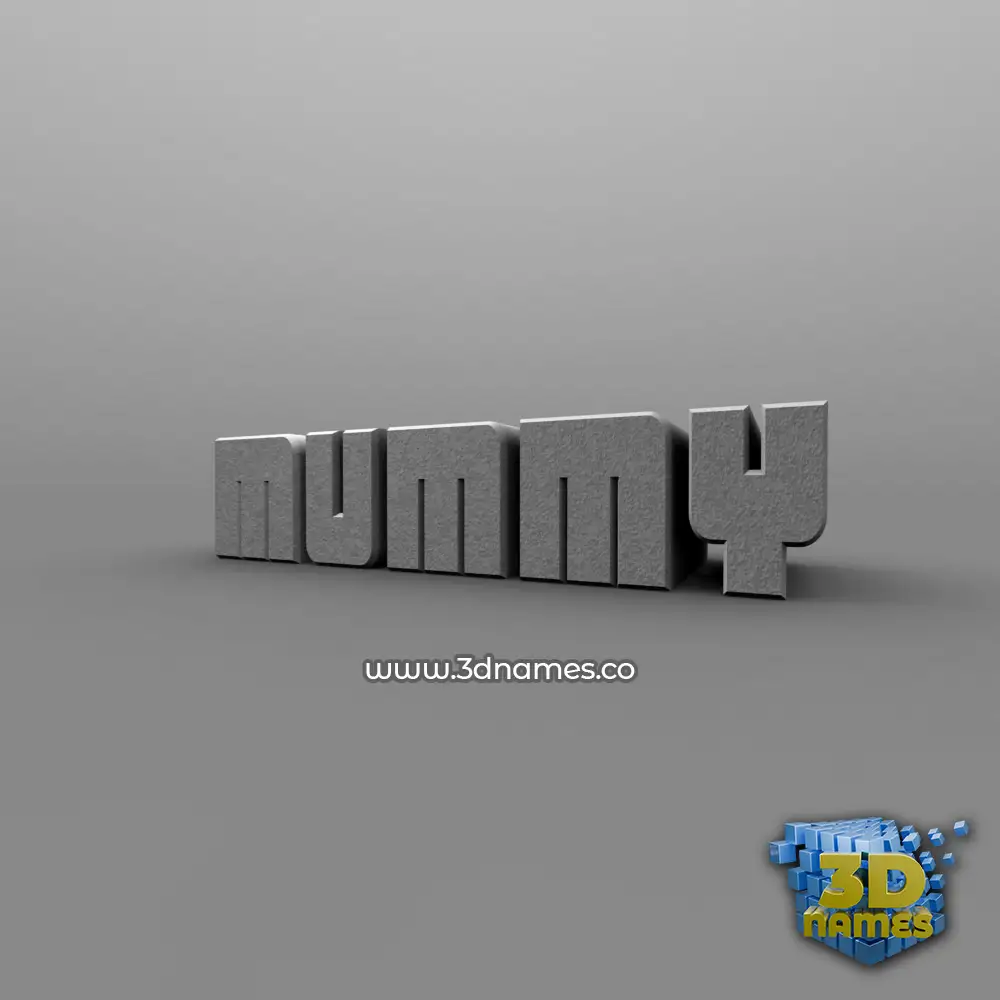 mummy in Solid Grey style - 3D name wallpaper