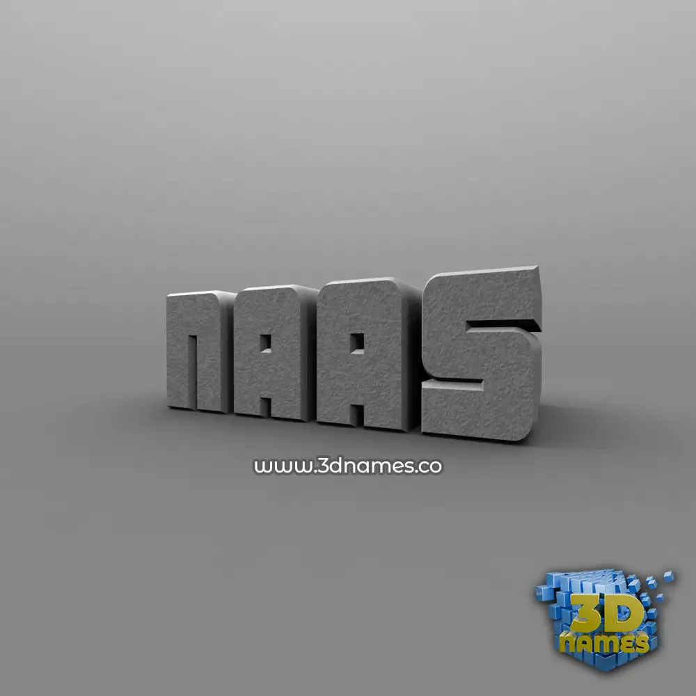 naas in Solid Grey style - 3D name wallpaper
