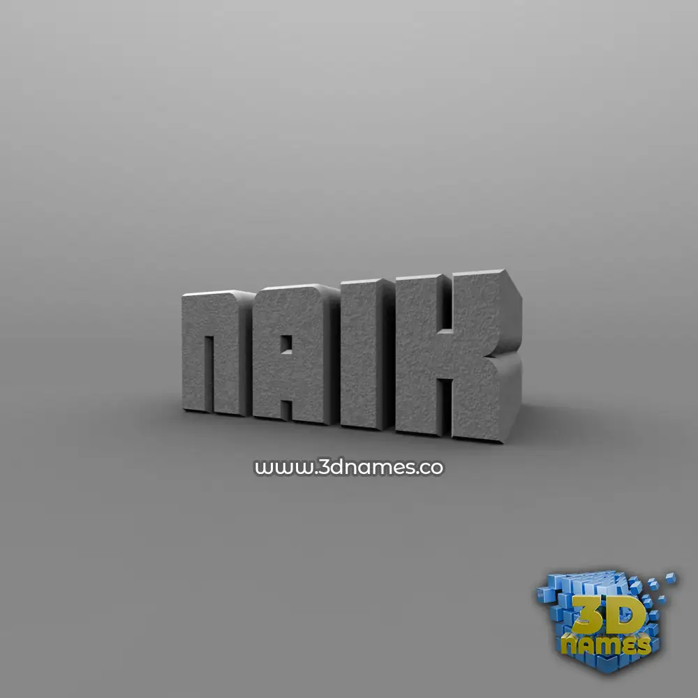 naik in Solid Grey style - 3D name wallpaper