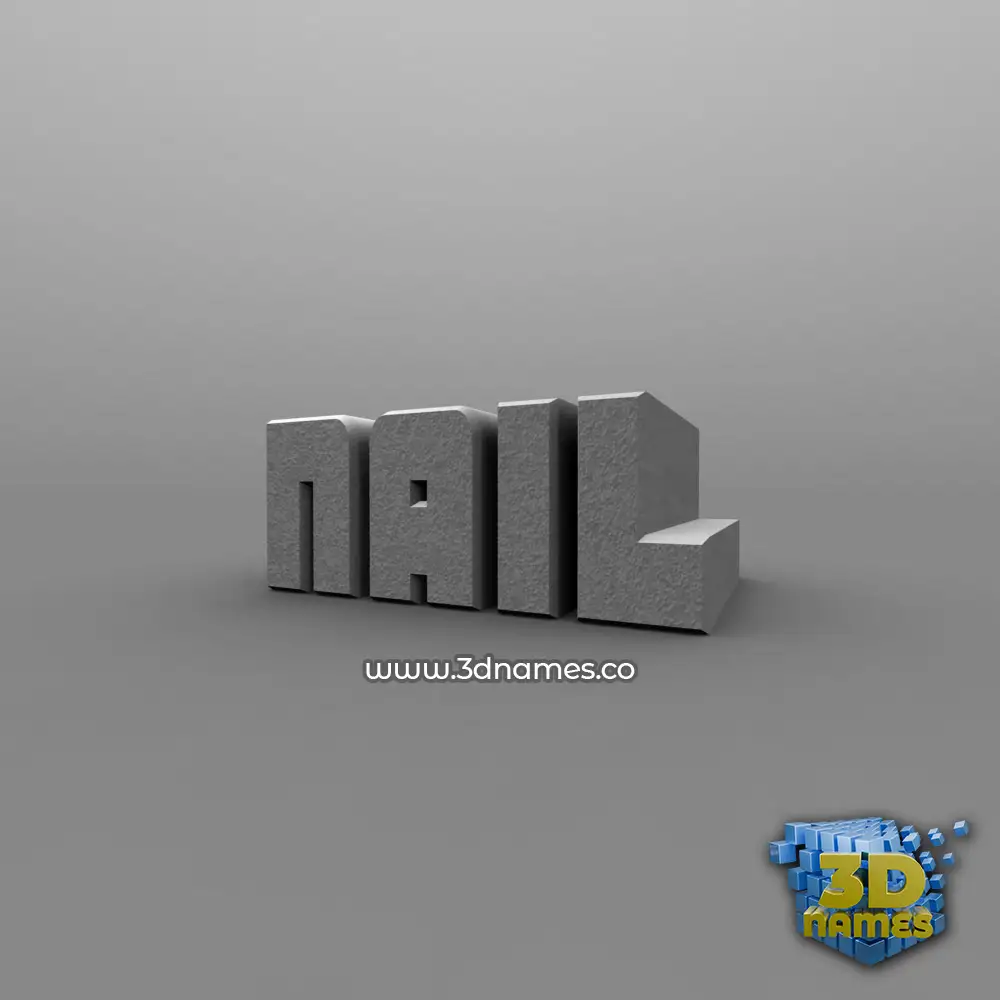 nail in Solid Grey style - 3D name wallpaper