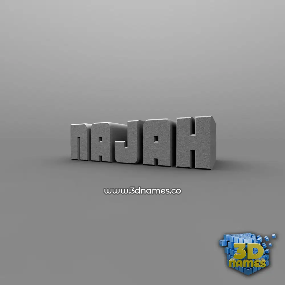 najah in Solid Grey style - 3D name wallpaper