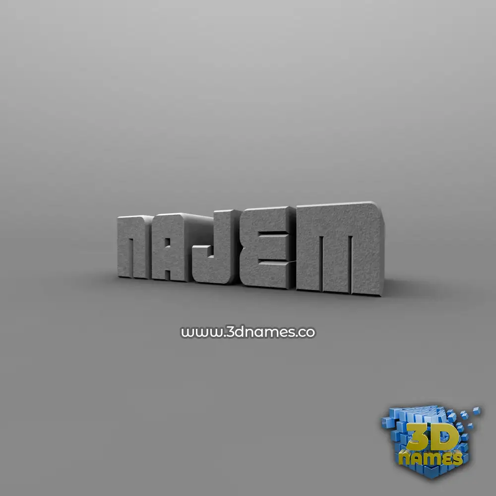najem in Solid Grey style - 3D name wallpaper