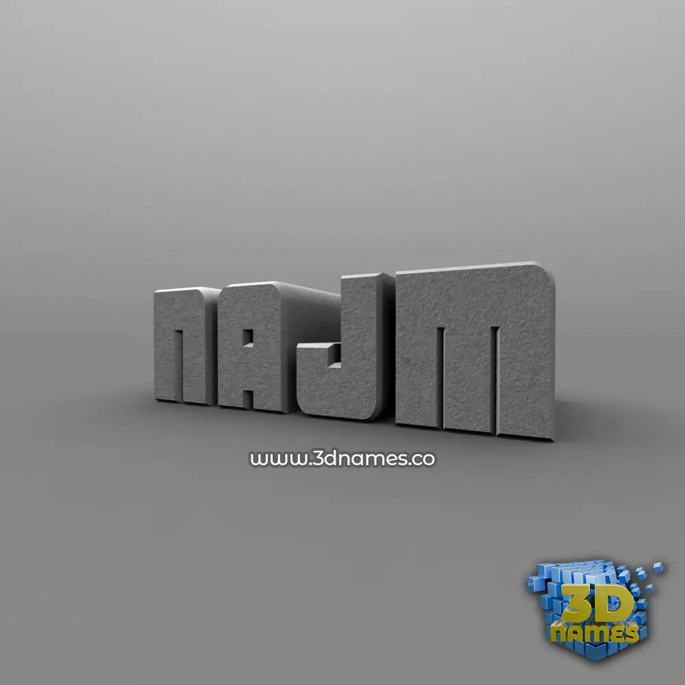 najm in Solid Grey style - 3D name wallpaper