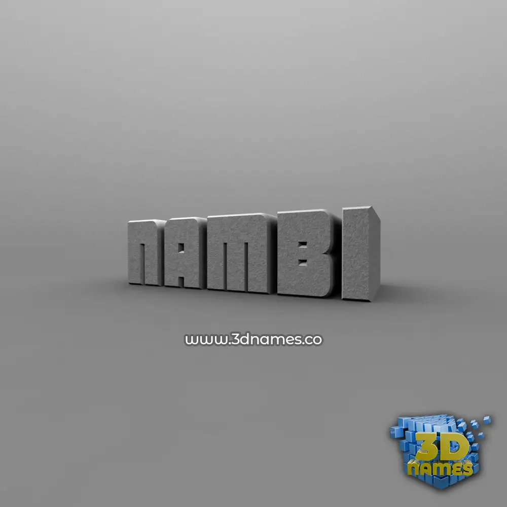 nambi in Solid Grey style - 3D name wallpaper