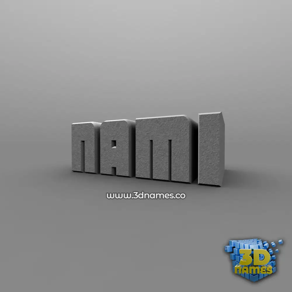 nami in Solid Grey style - 3D name wallpaper