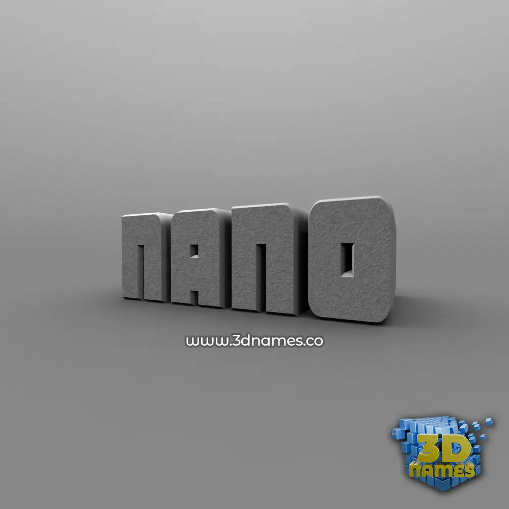 nano in Solid Grey style - 3D name wallpaper