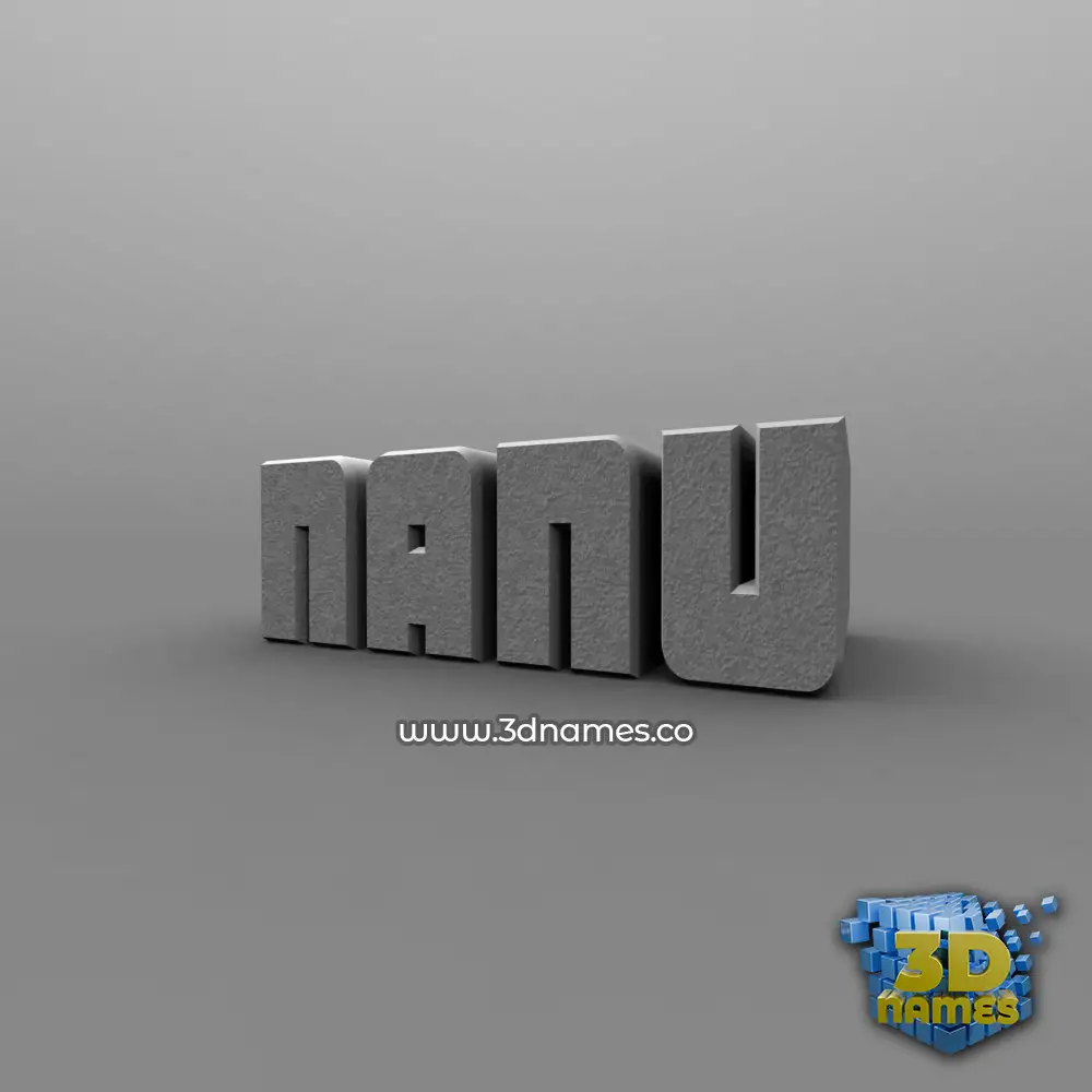 nanu in Solid Grey style - 3D name wallpaper