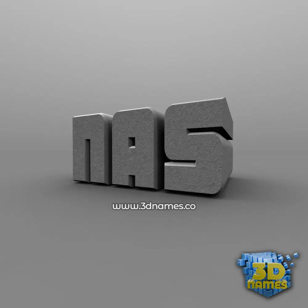nas in Solid Grey style - 3D name wallpaper