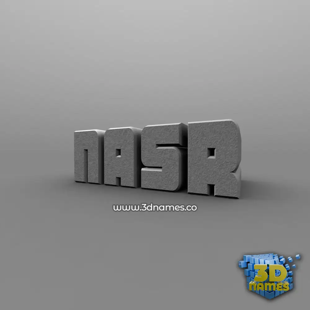 nasr in Solid Grey style - 3D name wallpaper