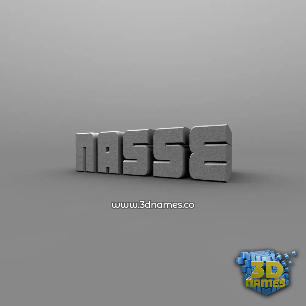 nasse in Solid Grey style - 3D name wallpaper