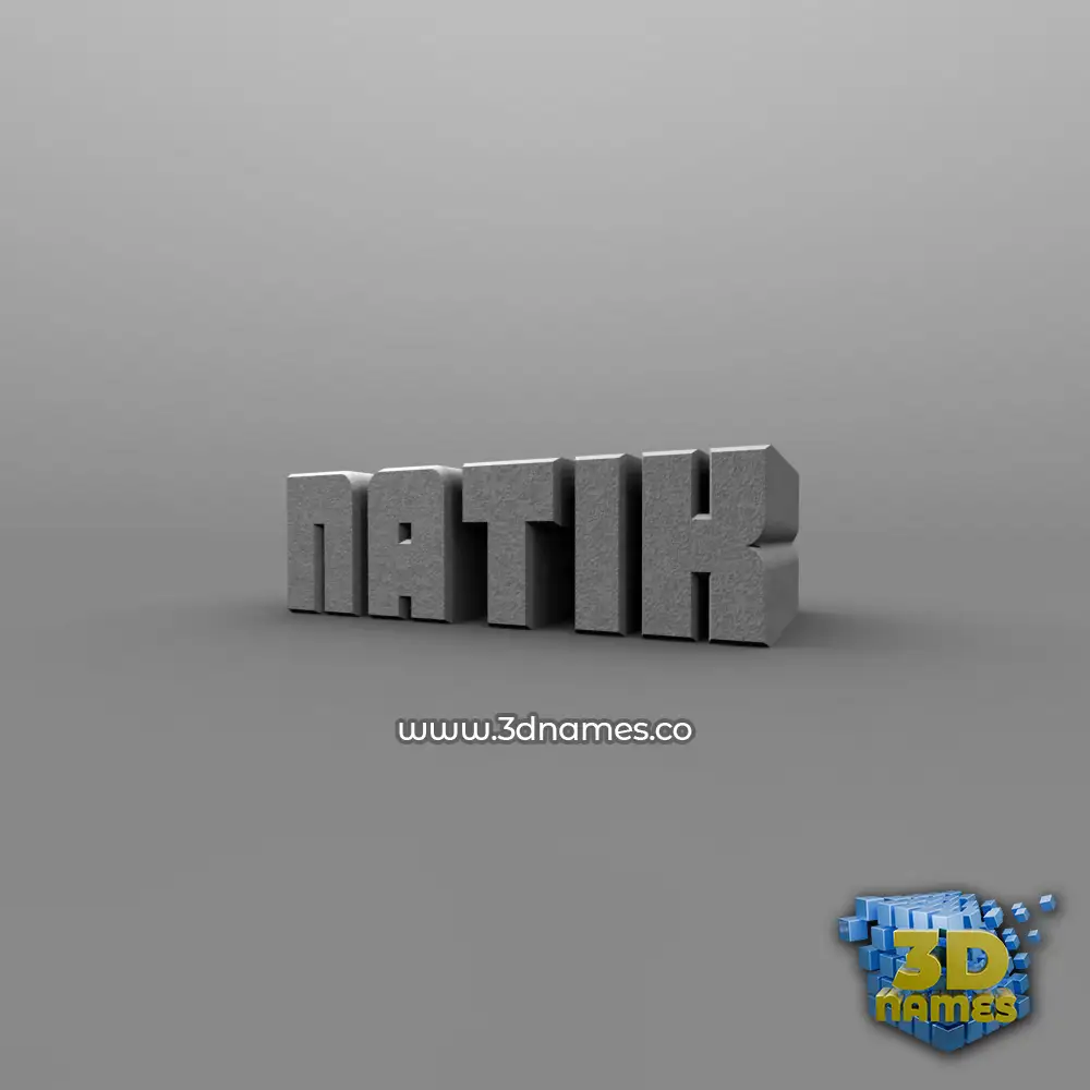 natik in Solid Grey style - 3D name wallpaper
