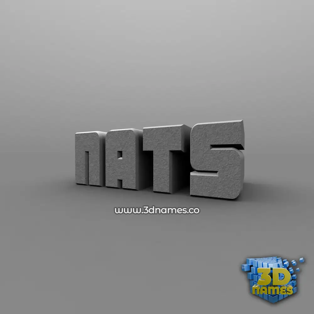 nats in Solid Grey style - 3D name wallpaper