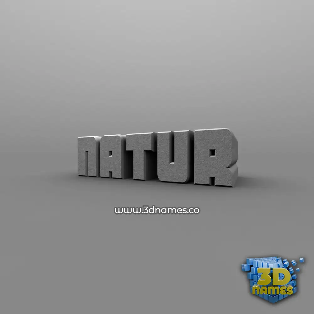 natur in Solid Grey style - 3D name wallpaper