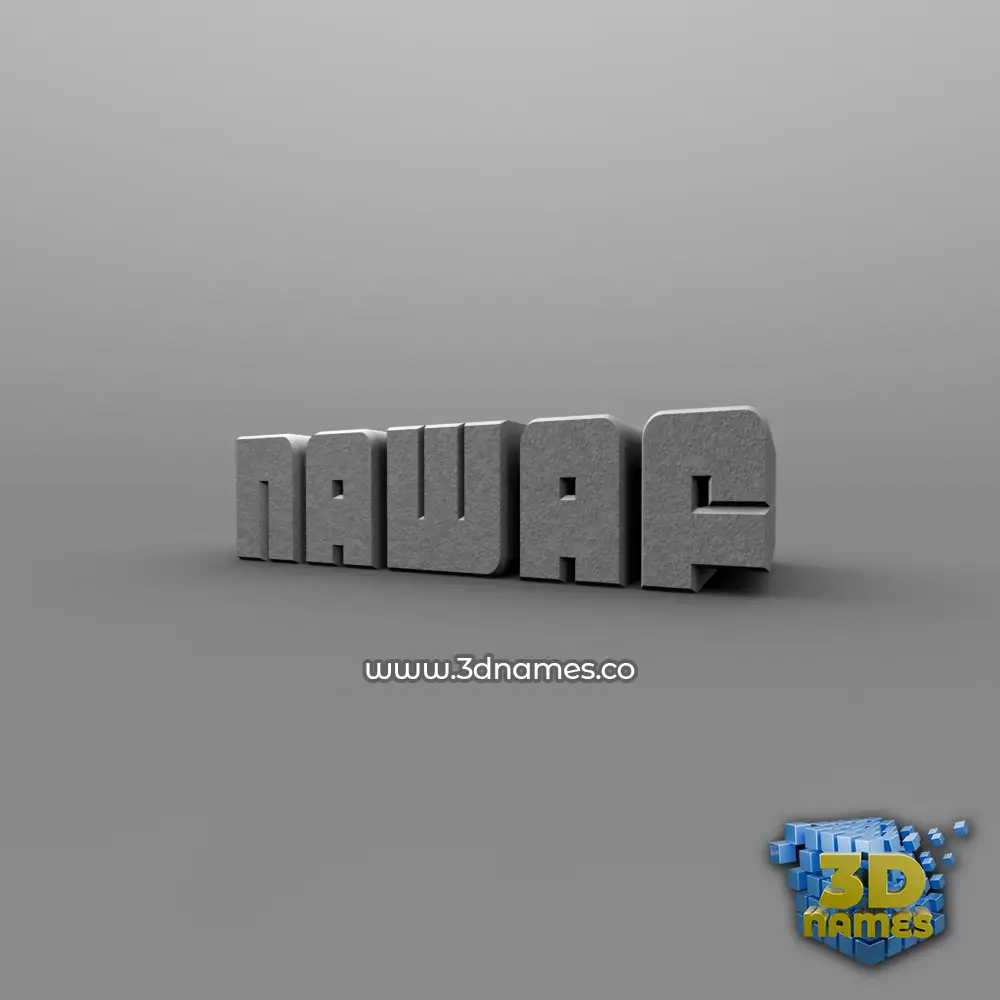 nawaf in Solid Grey style - 3D name wallpaper