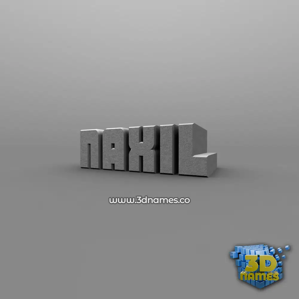 naxil in Solid Grey style - 3D name wallpaper