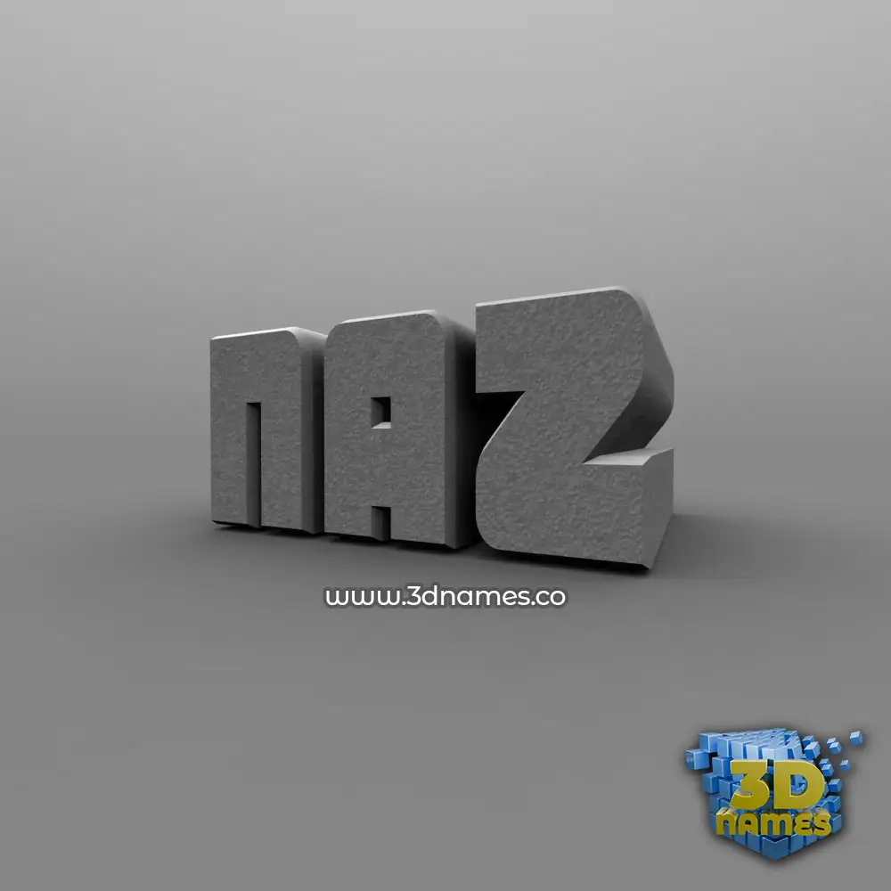 naz in Solid Grey style - 3D name wallpaper