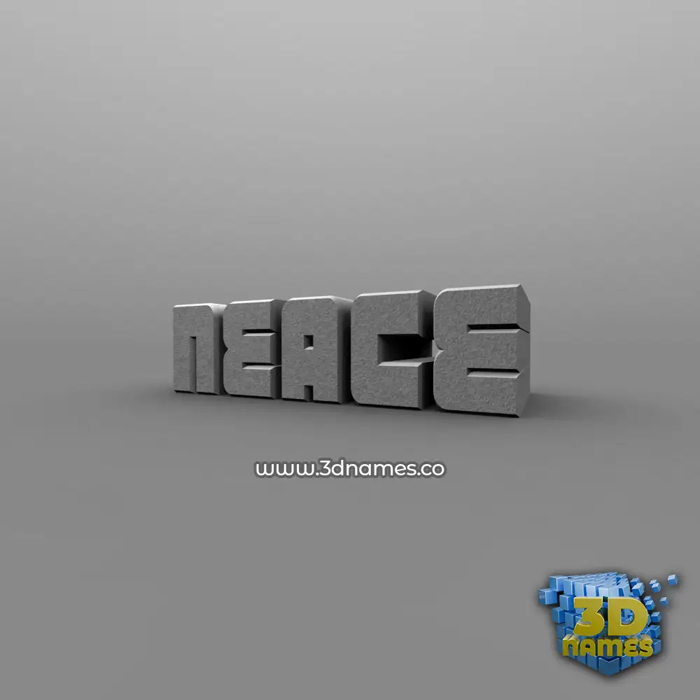 neace in Solid Grey style - 3D name wallpaper