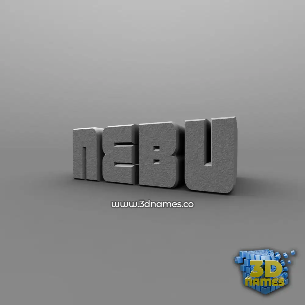 nebu in Solid Grey style - 3D name wallpaper