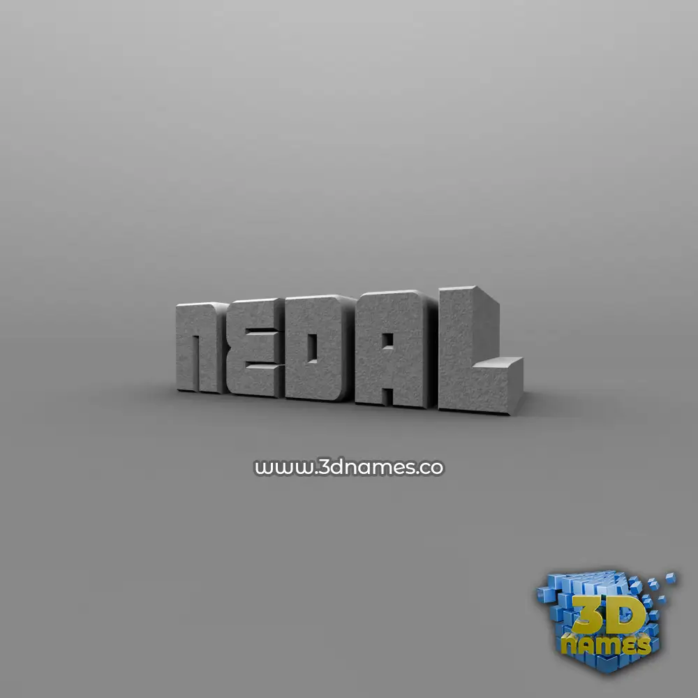 nedal in Solid Grey style - 3D name wallpaper